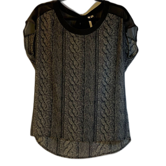 Bellatrix NORDSTROM Black Geometric‎ Open Back Tunic Blouse Size S - Picture 2 of 7